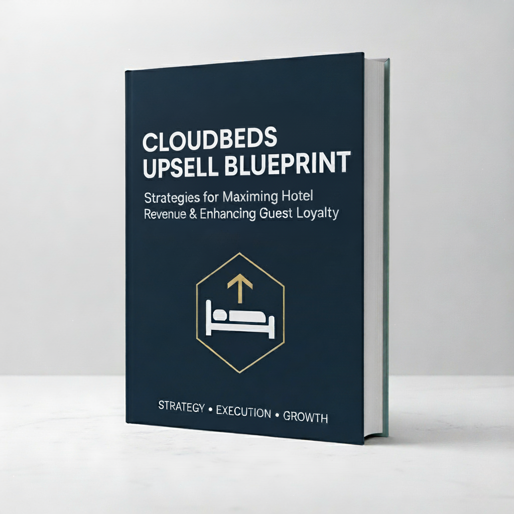 Cloudbeds Upsell Blueprint mockup showing revenue optimization strategies